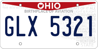 OH license plate GLX5321