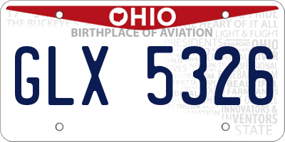 OH license plate GLX5326