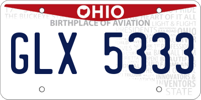 OH license plate GLX5333