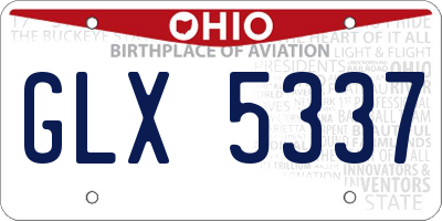OH license plate GLX5337