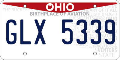 OH license plate GLX5339