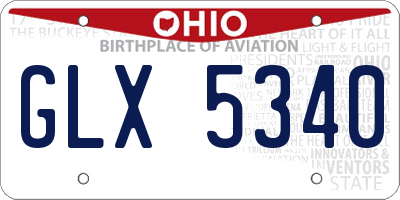 OH license plate GLX5340