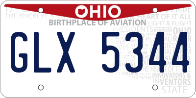 OH license plate GLX5344