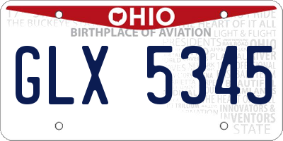 OH license plate GLX5345