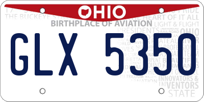 OH license plate GLX5350