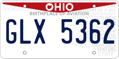 OH license plate GLX5362