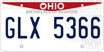 OH license plate GLX5366