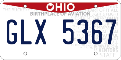 OH license plate GLX5367