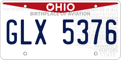 OH license plate GLX5376