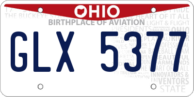 OH license plate GLX5377