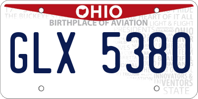 OH license plate GLX5380