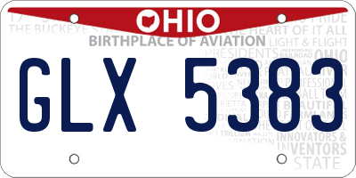 OH license plate GLX5383
