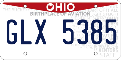 OH license plate GLX5385