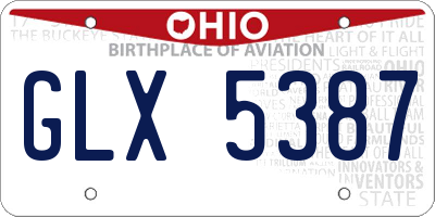 OH license plate GLX5387