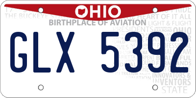 OH license plate GLX5392