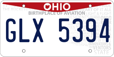 OH license plate GLX5394