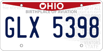 OH license plate GLX5398
