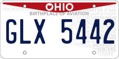 OH license plate GLX5442