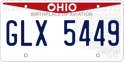 OH license plate GLX5449