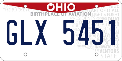 OH license plate GLX5451
