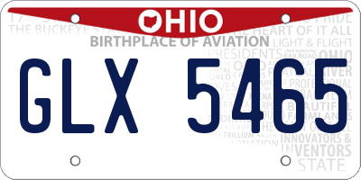OH license plate GLX5465