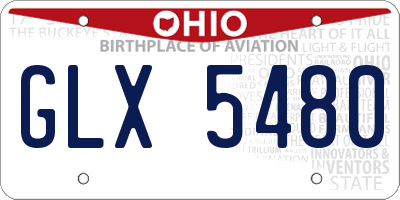 OH license plate GLX5480