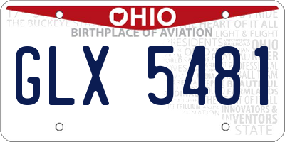 OH license plate GLX5481