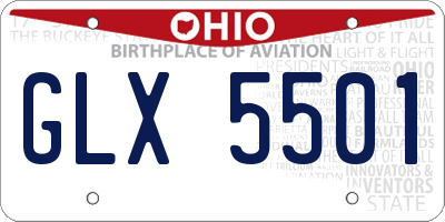 OH license plate GLX5501