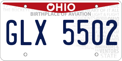 OH license plate GLX5502