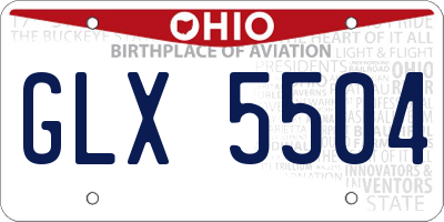 OH license plate GLX5504