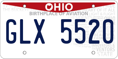 OH license plate GLX5520