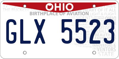 OH license plate GLX5523