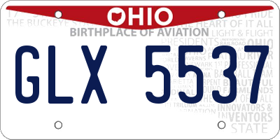 OH license plate GLX5537
