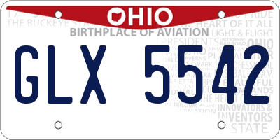OH license plate GLX5542