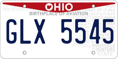 OH license plate GLX5545