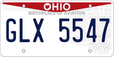 OH license plate GLX5547