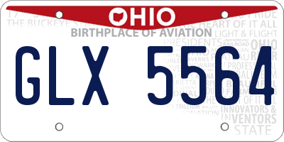 OH license plate GLX5564