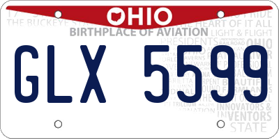 OH license plate GLX5599