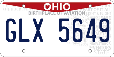 OH license plate GLX5649