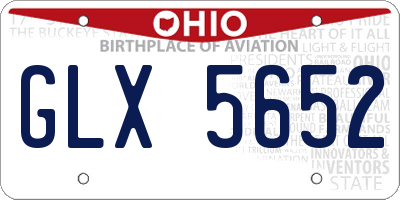 OH license plate GLX5652