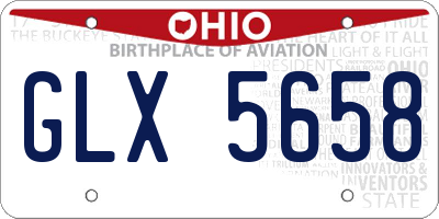 OH license plate GLX5658