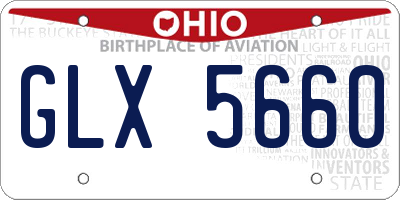 OH license plate GLX5660