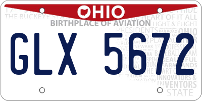 OH license plate GLX5672