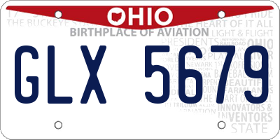 OH license plate GLX5679