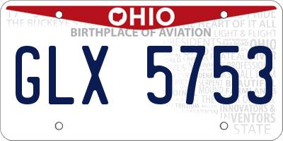 OH license plate GLX5753