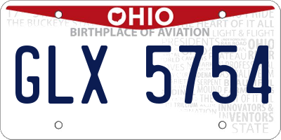 OH license plate GLX5754