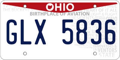 OH license plate GLX5836