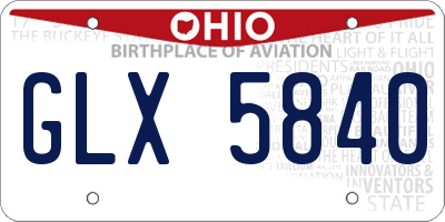 OH license plate GLX5840