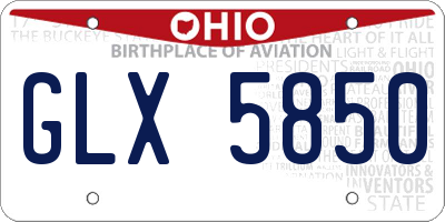 OH license plate GLX5850