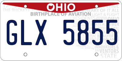 OH license plate GLX5855